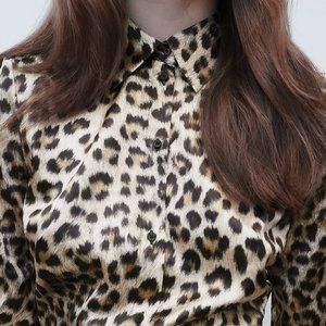 ZARA Women’s XS Leopard Print Bodysuit - Black and Brown Animal Pattern Top  🍂